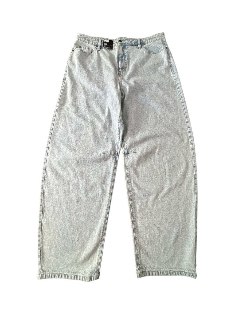 INC International Concepts High Rise Barrel Jeans 90s Y2K Light Wash NWT Size 16